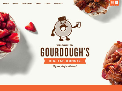 Gourdough's Parallax Scrolling Website Coming Soon ui website