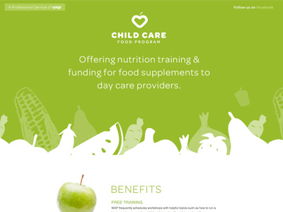 Child Care Food Program Single Page Site branding identity ui website