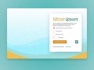 Bitcoin Ipsum bitcoin design ui