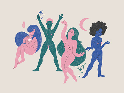 Seasons of Love illustration menstrual cycles pastel colours seasons women empowerment women in illustration