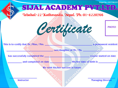 Certificate graphic design