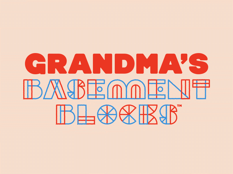 Grandma's Basement Blocks brand identity brand identity concept branding design grandmas basement blocks graphic design kickstarter logo typography visual identity wordmark