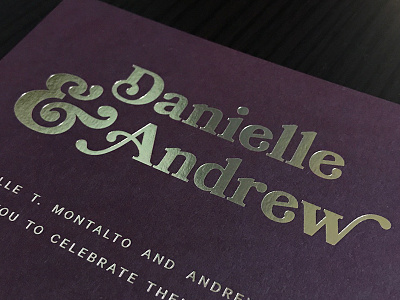 Bly & The Family Stone brooklyn design foil invite letterpress nyc typography wedding