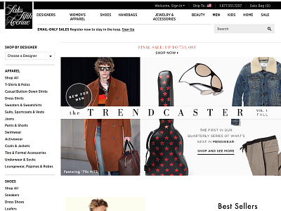 Men's section page redesign beauty ecommerce fashion mens retail website