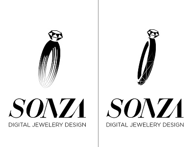 Sonza - Logo design - wip bague design illustrator jewelery logo luxe luxury ring