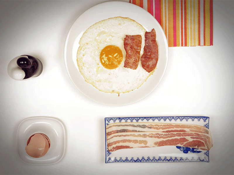 Pepper Looping bacon breakfast creative egg looping motion pepper salt stopmotion