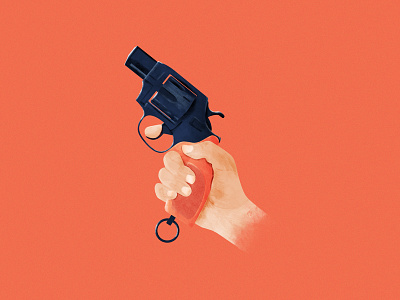 Starting pistol blue brushes gun illustration illustrator orange photoshop pistol textures