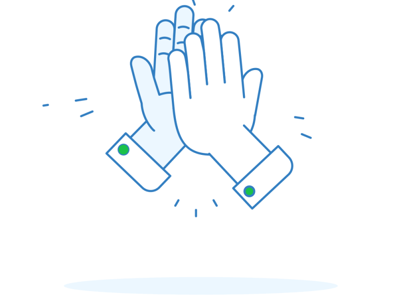 Handshake animation clap design envelop finger hand handshake icon motion