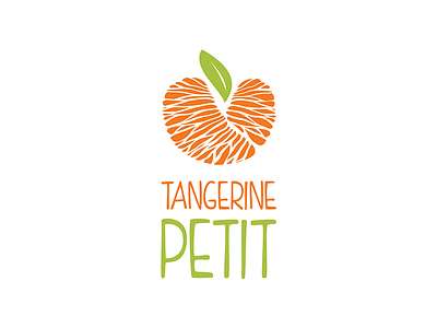 Tangerine Petit Logo baby branding food heart logo love nutrition organic tangerine petit