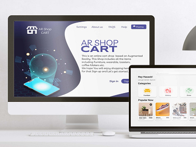 AR Shop Cart Website app app design app ui ar augmented reality design graphic design ui ux virtual reality web design