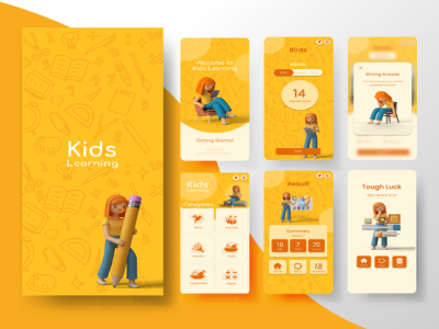Kids Learning App adobe adobe xd app app design app ui branding design figma graphic design illustration logo ui ux
