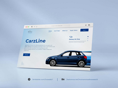CarzLine Website Mockup adobe adobe xd app app design app ui branding design figma graphic design illustration logo ui ux website