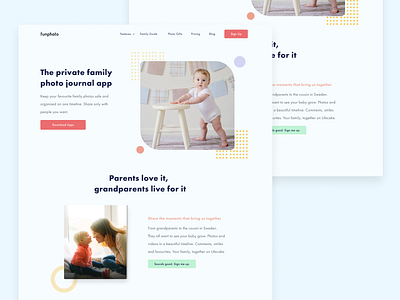 Funphoto Landing Page baby photo family photo homepage family landing page landing page family