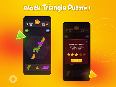Block Triangle Puzzle graphic design logo ui