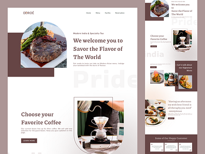 DOROÉ. Food Delivery Landing Page ☕️🍖🥗 app branding car coffeeshop design food food app graphic design illustration logo ui ux vector