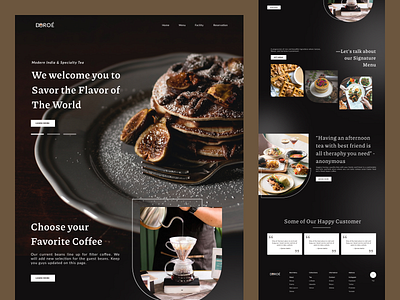 DOROÉ. Food Delivery Landing Page ☕️🍖🥗 3d animation best web app branding coffee coffeeshop design food food app foodie graphic design hunger illustration logo motion graphics ui