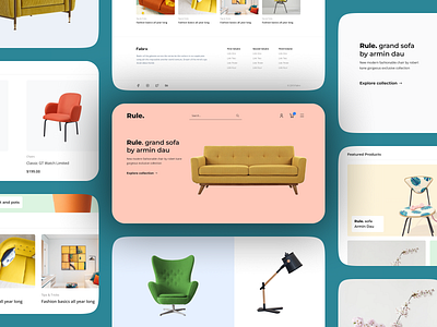 Rule. : Furniture Shop Web App app branding design graphic design illustration logo typography ui ux vector