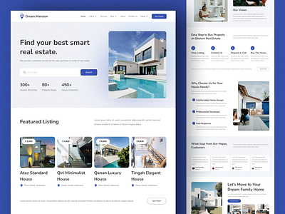 Dream.Mansion - Real-estate Website app branding builing design graphic design illustration logo real estate typography ui ux vector