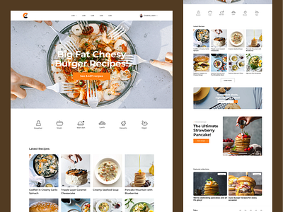 Yummy Food Website 🌭 app branding design food foodie graphic design illustration logo typography ui ux vector