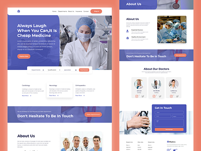 Healthcare service - Website Design app branding design doctor graphic design illustration logo medical typography ui ux vector website