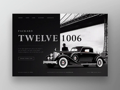 Website landing page for Packard Twelve after effects auto cars design ink style invision studio landing page landing page concept old car retro car web website
