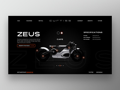 Curtiss Motorcycles Redesign bike curtiss electric invision studio landing page landing page concept motocycle technology web web design website website concept