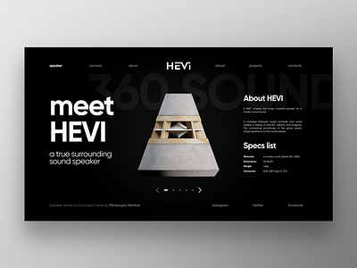 Hevi website concept 2d app branding concept design invision studio landing page landing page concept logo speaker ui ui web ui web design ux ui web website