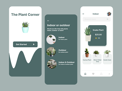 The Plant Corner- mob app app design figma green mob app plant plant app ux ux design