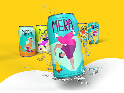 Beer packing design | Craft beer MERA artwork beer brand identity branding can design flat illustration graphic design logo packaging typography vector
