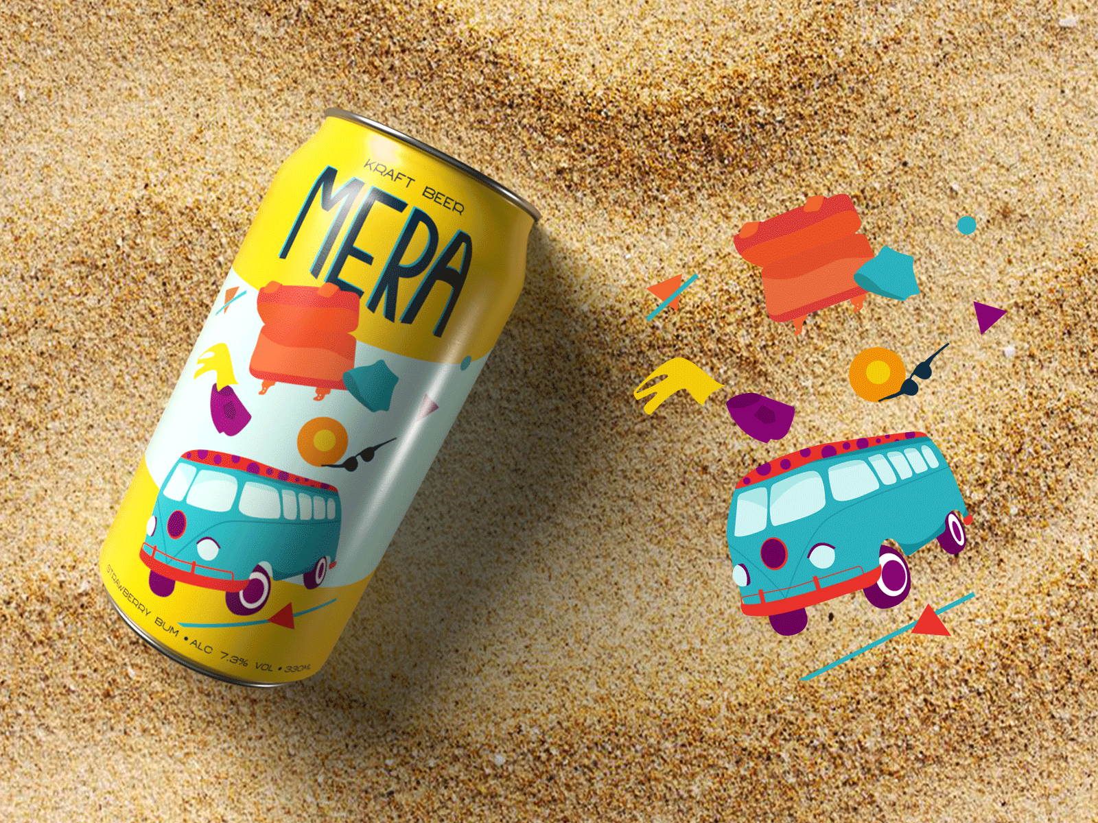 Beer packing design | Craft beer MERA | Summer vibe animation artwork beer brand identity branding can design digital art flat illustration graphic design illustration logo packaging typography vector