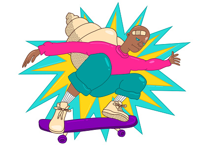 Sad Skater artwork character design digital art flat illustration illustration merch print skater sticker vector