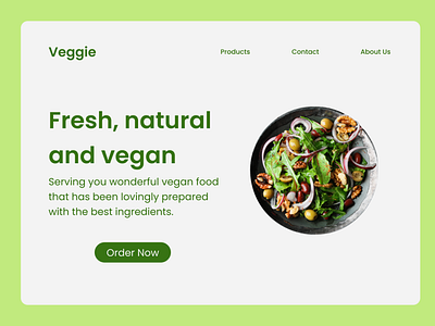 Veggie - Landing Page design landing page ui vegan veggie web design