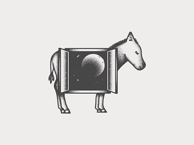 Inner Peace donkey enlightenment illustration illustrator moon peace simple space texture universe