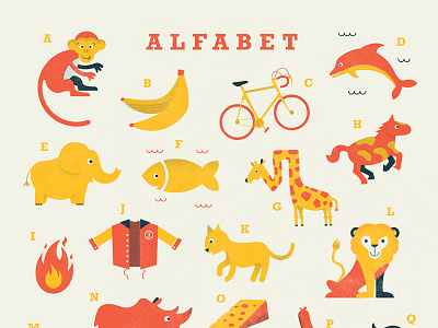 Alfabet alfabet children kids screenprint