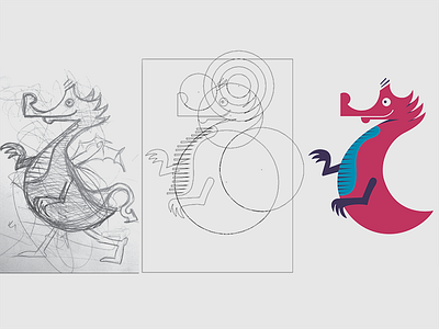 Dragon - Work In Progress dragon guides illustrator progress sketch