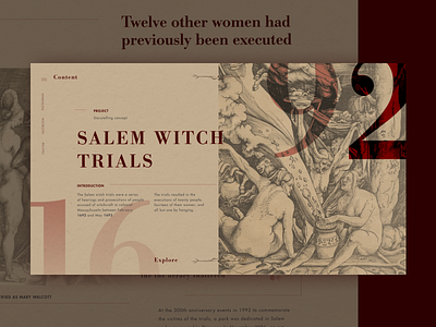 Storytelling concept creative experiment fullscreen history landing page layout red typography ui ux web website