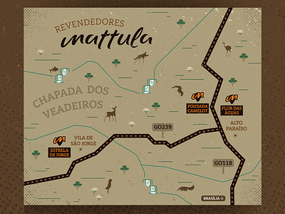 Chapada dos Veadeiros Map illustration map navigation