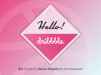 Hello, Dribbble! aloha debut dribbble hello pink