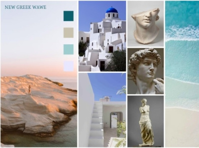 Moodboard New Greek Wawe graphic design ui