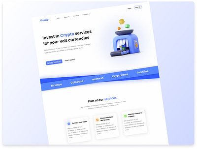 Goslip bitcoin coin crypto cryptocurrency design exchange figma graphic design landing ui ux wallet web