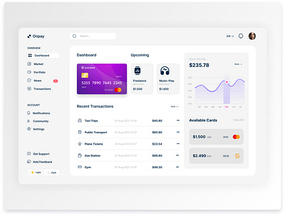 Onpay Dashboard crm dashboard design figma graphic design management product ui ux web design website