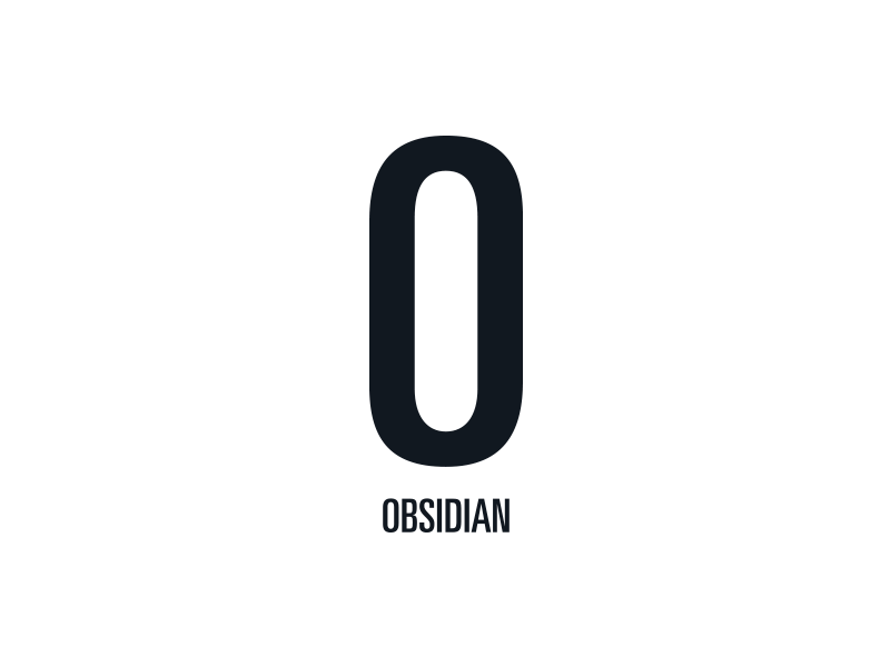 Obsidian Vertical Lockup monochrome obsidian branding mark lockup identity logo