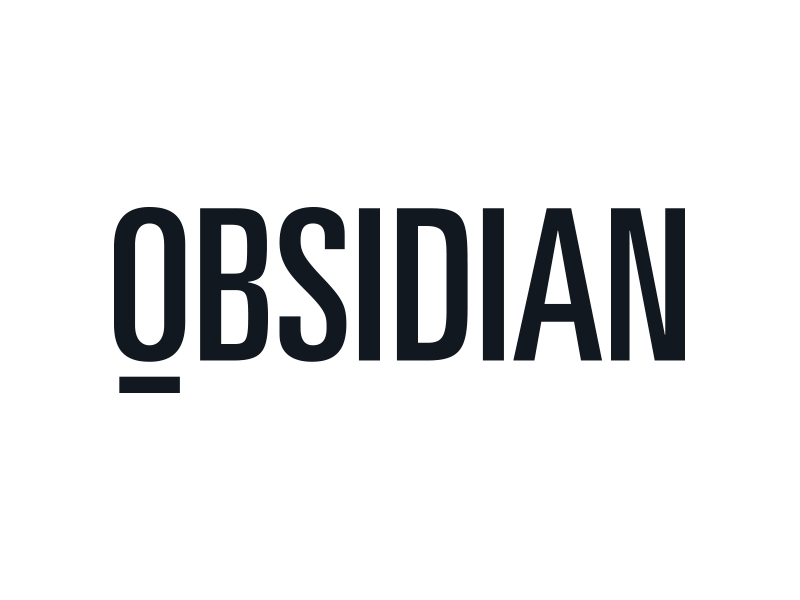 Obsidian Horizontal Lockup monochrome obsidian branding mark lockup identity logo