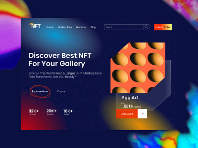 NFT Marketplace app branding design graphic design illustration logo typography ui ux vector