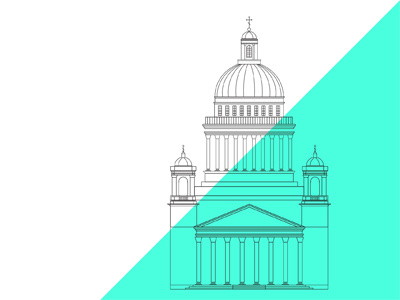 St Isaac's cathedral illustration line minimal