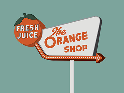 The Orange Shop florida illustration orange shop oranges retro sign design signs travel