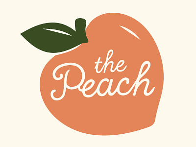 The Peach branding fruit illustration logo logomark peach smoothie shop