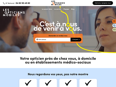 Les opticiens mobiles Web Site Design : Website UI & UX