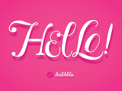 Dribbble Debut debut hello lettering typography
