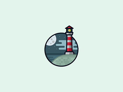 Lighthouse Illustration icon illustration illustrator lighthouse logo logomark night